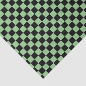 Salie groen zwart dambord camouflagepatroon tissuepapier (Detail)