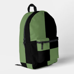Salie groen zwart geruit patroon bedrukte rugzak