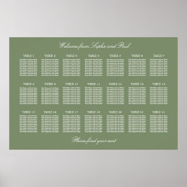 Salie Groene 21 Tafel Trouw Stoelen Plattegrond Po Poster