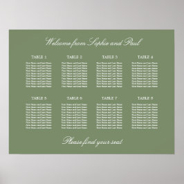 Salie Groene 8 Tafel Trouw Stoelen Plattegrond Pos Poster