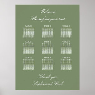 Salie Groene 9 Tafel Trouw Stoelen Plattegrond Pos Poster