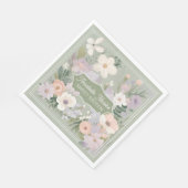 Salie Groene Aangepaste Bloemen Servetten (Hoek)