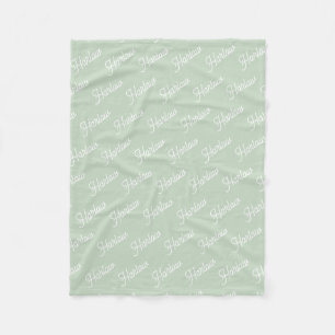 Salie Groene Aangepaste Kindernaam Herhaling Fleece Deken