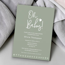 Salie Groene Aangepaste Oh Baby Shower Geslacht Ne