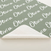 Salie groene aangepaste sherpa deken voor mama of  (3/4)