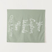 Salie Groene Aangepaste Woorden Trouw Achtergrond  Wandkleed (Voorkant (horizontaal))