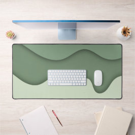 Salie Groene Abstracte Golfpatroon Bureaumat