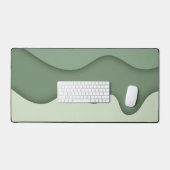 Salie Groene Abstracte Golfpatroon Bureaumat (Keyboard & Muis)