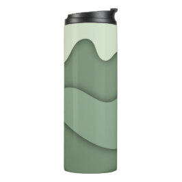 Salie Groene Abstracte Golfpatroon Tumbler Thermosbeker