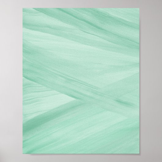 Salie Groene Abstracte Lijnen Penseelstreek Kunst Poster (Voorkant)