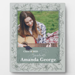 Salie groene afstudeerfoto herinnering klas van 20 fotoplaat