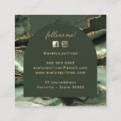 Salie groene agaat en boog visitekaartje (Achterkant)