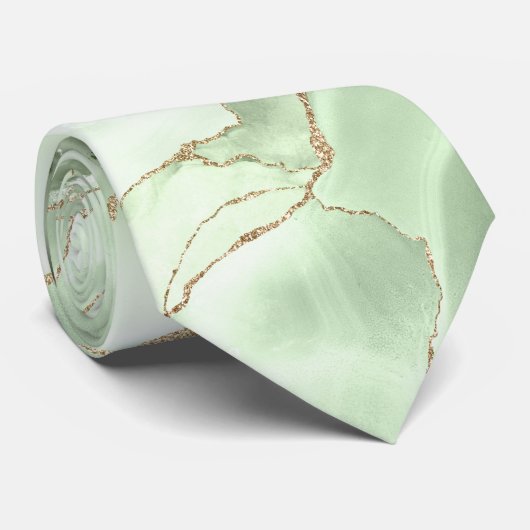 Salie groene agaat halsdoek stropdas (Opgerold)