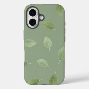 Salie Groene Aquarel Blad Patroon iPhone 16 Hoesje