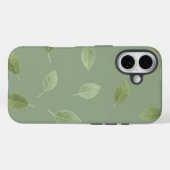 Salie Groene Aquarel Blad Patroon Case-Mate iPhone Case (Achterkant (horizontaal))