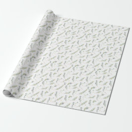 Salie Groene Aquarel Franse Landelijke Olijfpatroo Cadeaupapier
