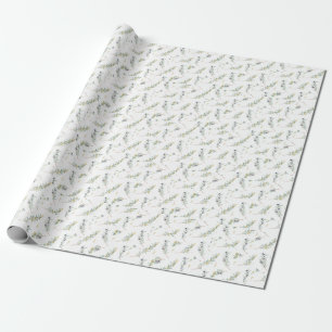 Salie Groene Aquarel Franse Landelijke Olijfpatroo Cadeaupapier
