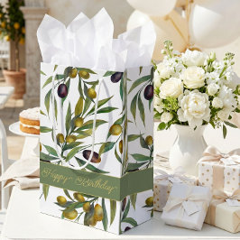 Salie Groene Aquarel Franse Landelijke Olijfpatroo Klein Cadeauzakje