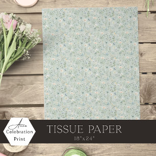 Salie Groene Aquarel Kleine Wilde Bloemen Tissuepapier