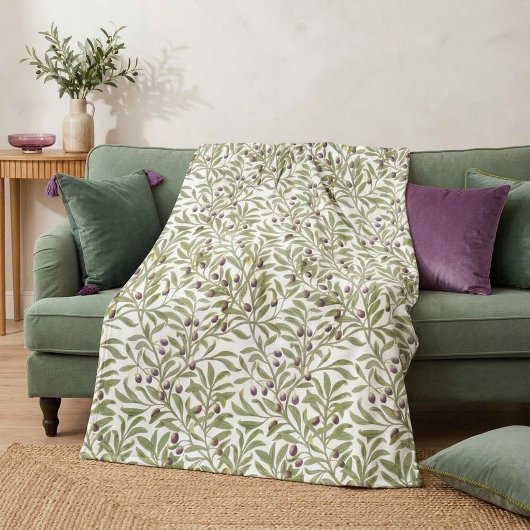 Salie Groene Aquarel Olijfblad Botanisch Fleece Deken