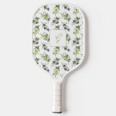 Salie Groene Aquarel Olijven Aangepaste Naam Pickleball Paddle (Achterkant)