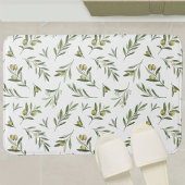 Salie Groene Aquarel Olijven Badmat