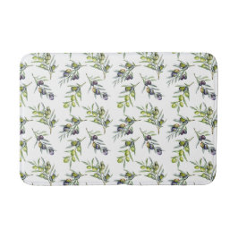 Salie Groene Aquarel Olijven Badmat