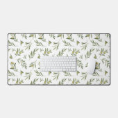 Salie Groene Aquarel Olijven Bureaumat (Keyboard & Muis)