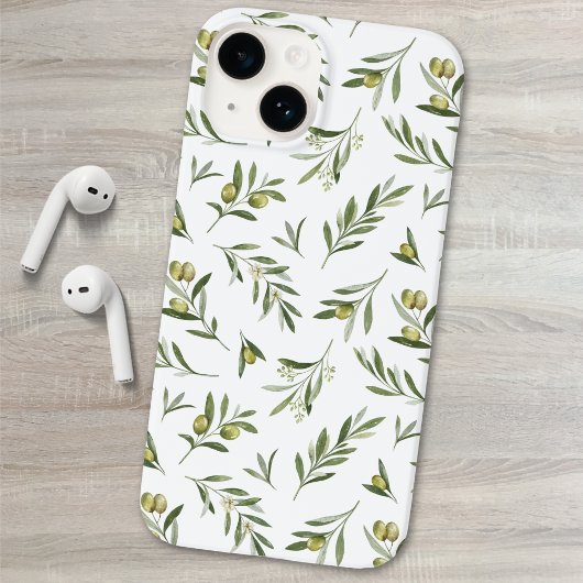 Salie Groene Aquarel Olijven Case-Mate iPhone Case
