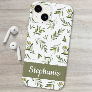 Salie Groene Aquarel Olijven Naam Case-Mate iPhone 14 Hoesje