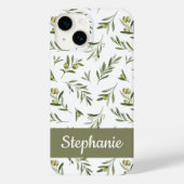Salie Groene Aquarel Olijven Naam Case-Mate iPhone Case (Achterkant)
