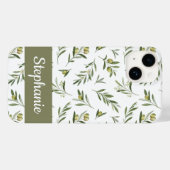 Salie Groene Aquarel Olijven Naam Case-Mate iPhone Case (Achterkant (horizontaal))