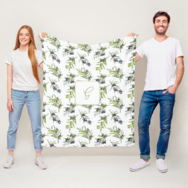 Salie Groene Aquarel Olijven Naam Fleece Deken