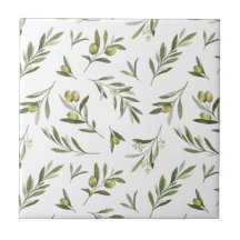 Salie Groene Aquarel Olijven