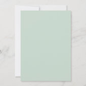 Salie Groene Aquarel Winter Bruiloft Kaart (Achterkant)