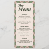 Salie groene Art Deco Trouw Menu Kaart (Voorkant)