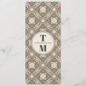 Salie groene Art Deco Trouw Menu Kaart (Achterkant)