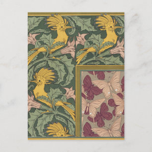 Salie Groene Art Nouveau Hopvlinder Kunst Briefkaart