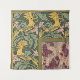 Salie Groene Art Nouveau Hopvlinder Kunst Wandkleed