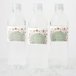 Salie Groene Baby Bloom Baby Shower Waterfles Etiket