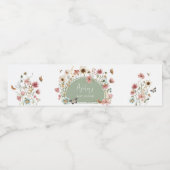 Salie Groene Baby Bloom Baby Shower Waterfles Etiket (Enkel label)