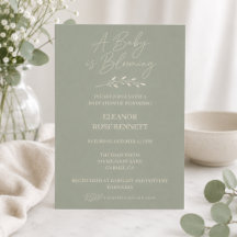 Salie Groene Baby in Bloom Baby Shower Uitnodiging