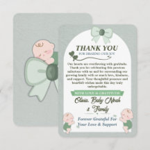 Salie Groene Baby Shower Bedanktkaart Jongen