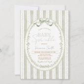 Salie Groene Baby Sprinkle Uitnodiging – Neutraal (Voorkant)