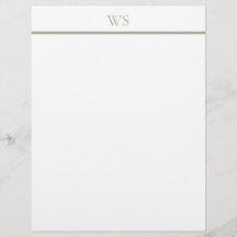Salie Groene Balk Monogram Briefpapier