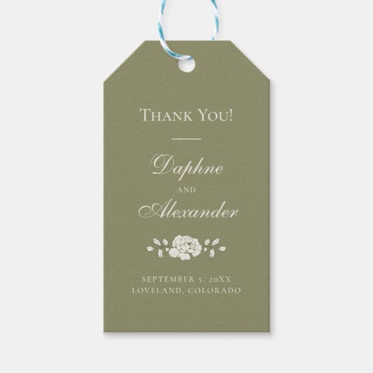 Salie Groene Bedankkaartje Cadeaulabel (Voorkant)