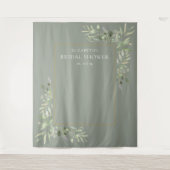 Salie Groene Begroeiing Bruidsfeest Foto Achtergro Wandkleed (Voorkant)