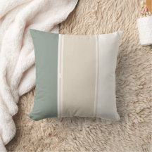 Salie Groene Beige Pastel strepen Kussen