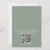 Salie Groene Berg Dennenboom QR Code Huwelijk Kaart (Achterkant)