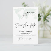 Salie groene Bestemming Huwelijk Save the date (Staand voorkant)